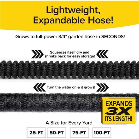 Pocket Hose Silver Bullet 100 ft Turbo Shot Nozzle Multiple Spray Patterns - Picture 2 of 6